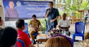 Masyarakat Kelurahan Winenet Dua Aertembaga Kota Bitung Hadiri Sosper Anggota DPRD Sulut Johny Panambunan